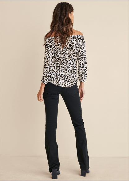 Tie Waist Blouse - Black & White | Venus Cost Saving