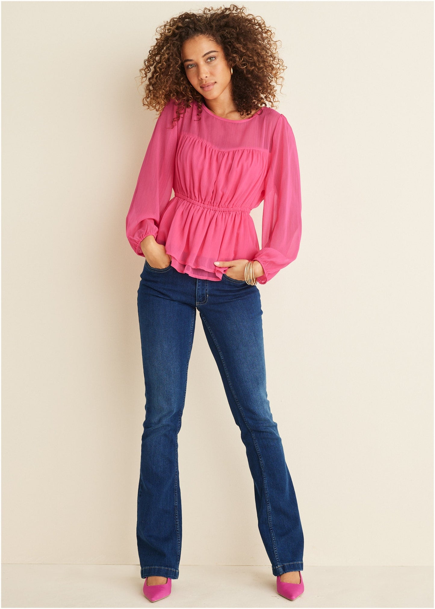 Sheer Beauty Blouse - Hot Pink | Venus Great Deal