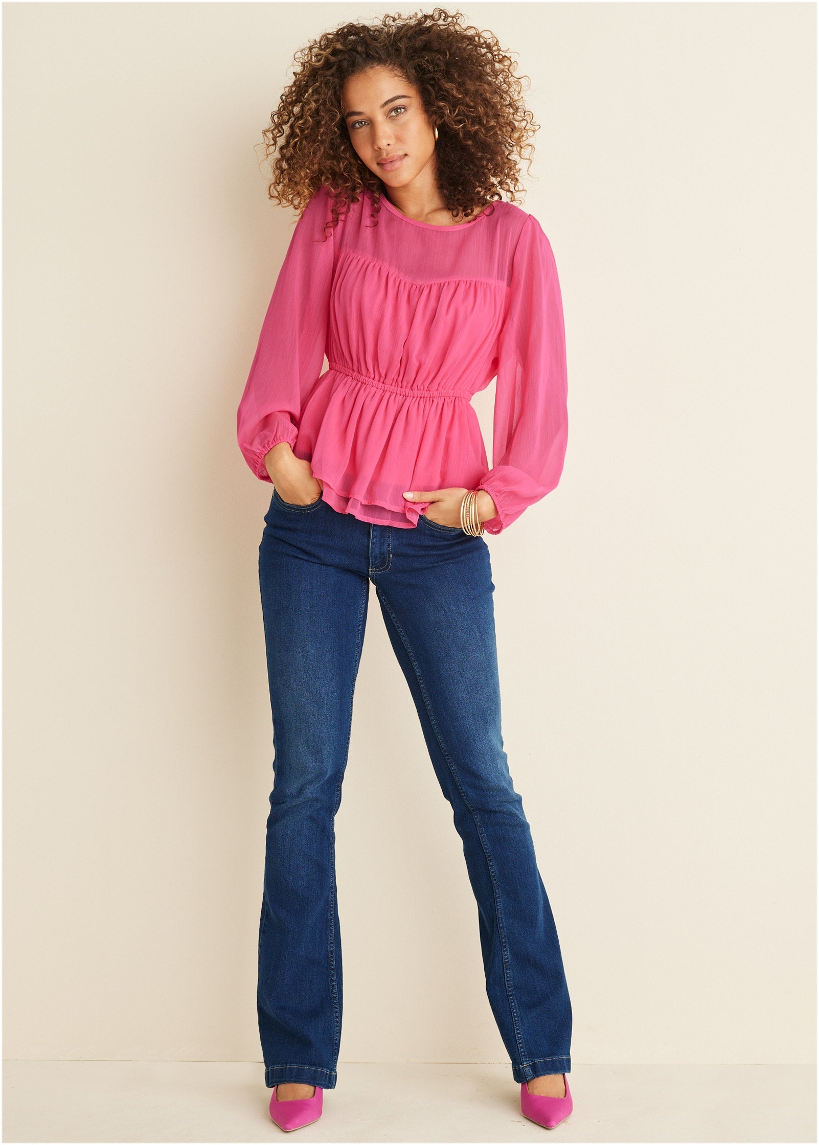 Sheer Beauty Blouse - Hot Pink | Venus Great Deal