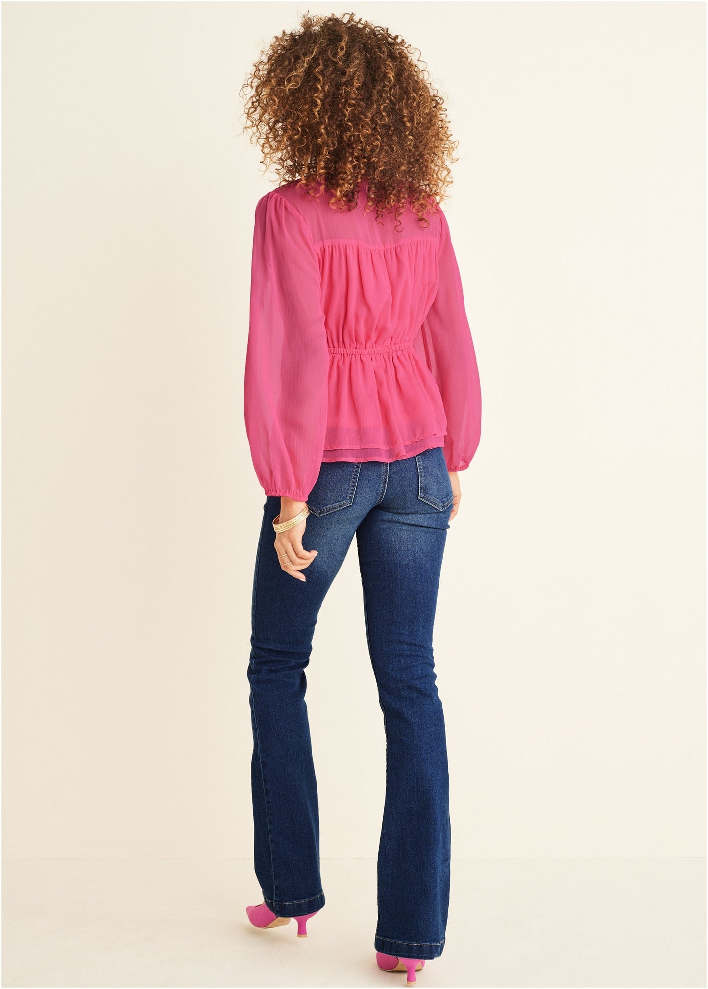 Sheer Beauty Blouse - Hot Pink | Venus Great Deal