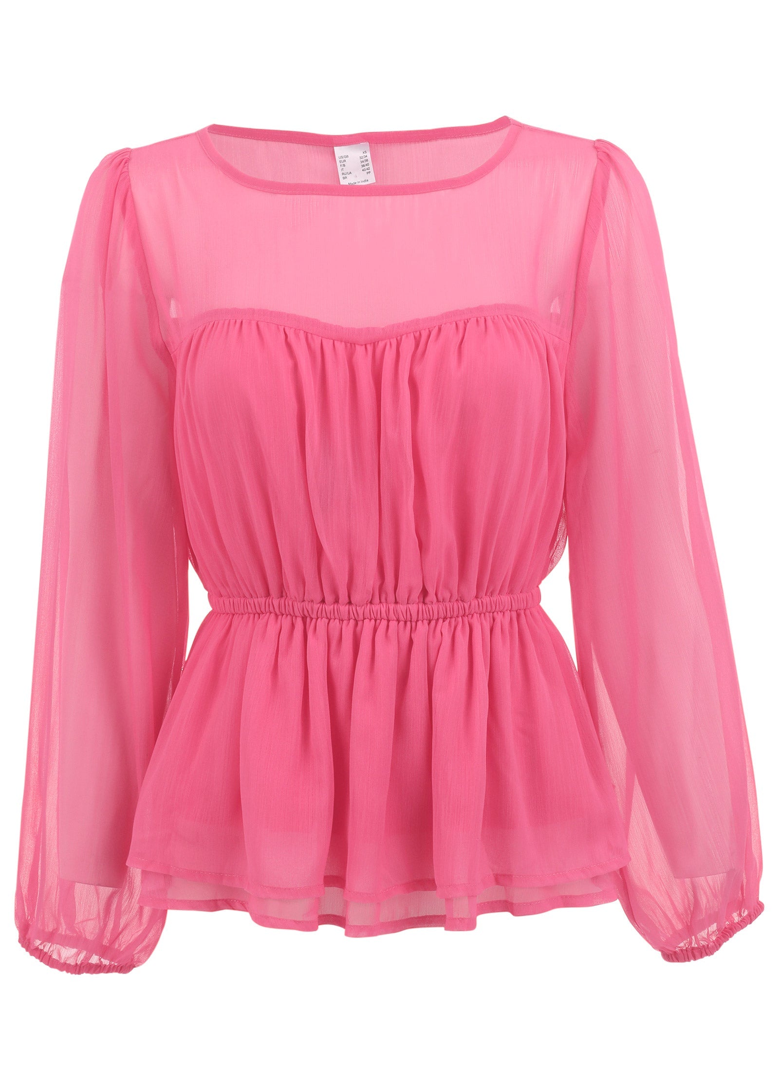 Sheer Beauty Blouse - Hot Pink | Venus Great Deal