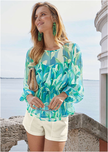 Sheer Beauty Blouse - Botanical Beauty | Venus Special Offer