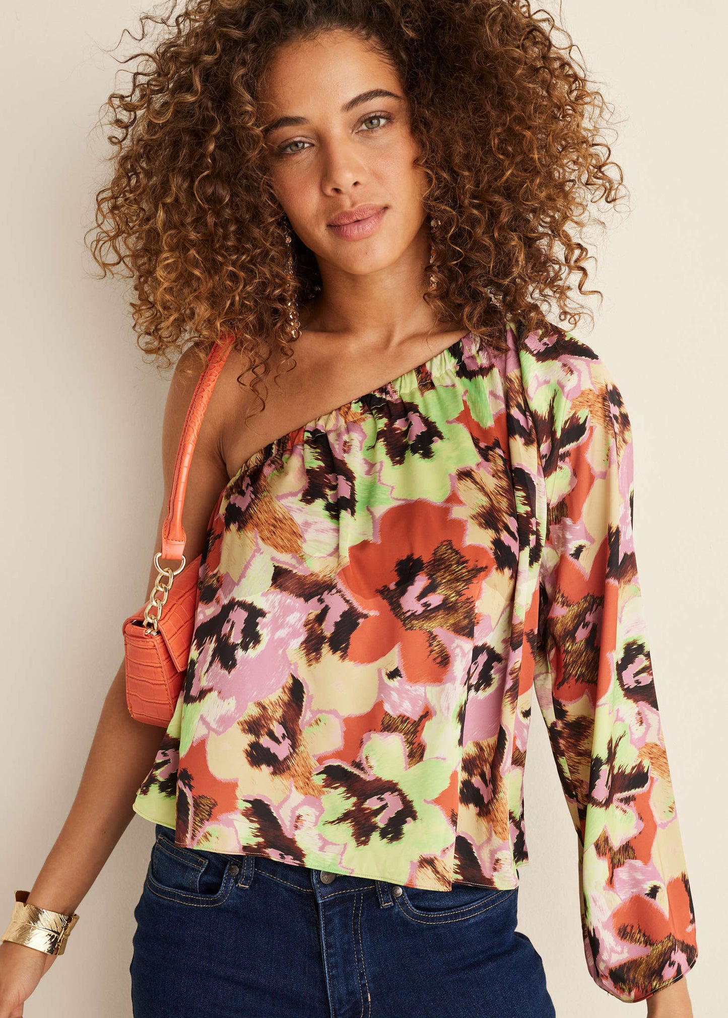 One Shoulder Top - Blurred Bouquet | Venus Featured