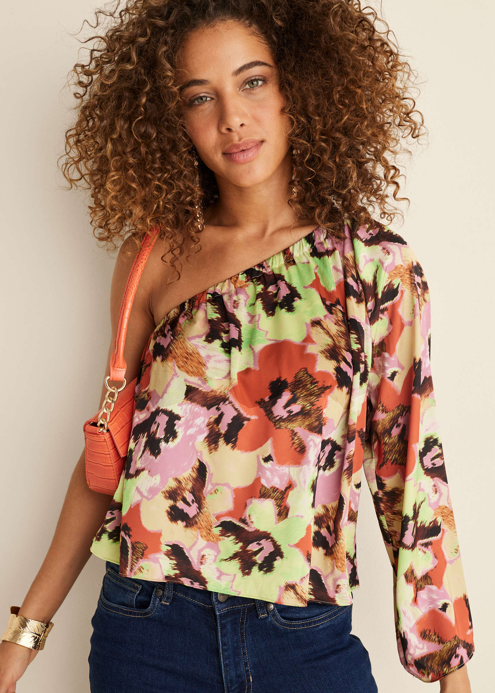 One Shoulder Top - Blurred Bouquet | Venus Featured