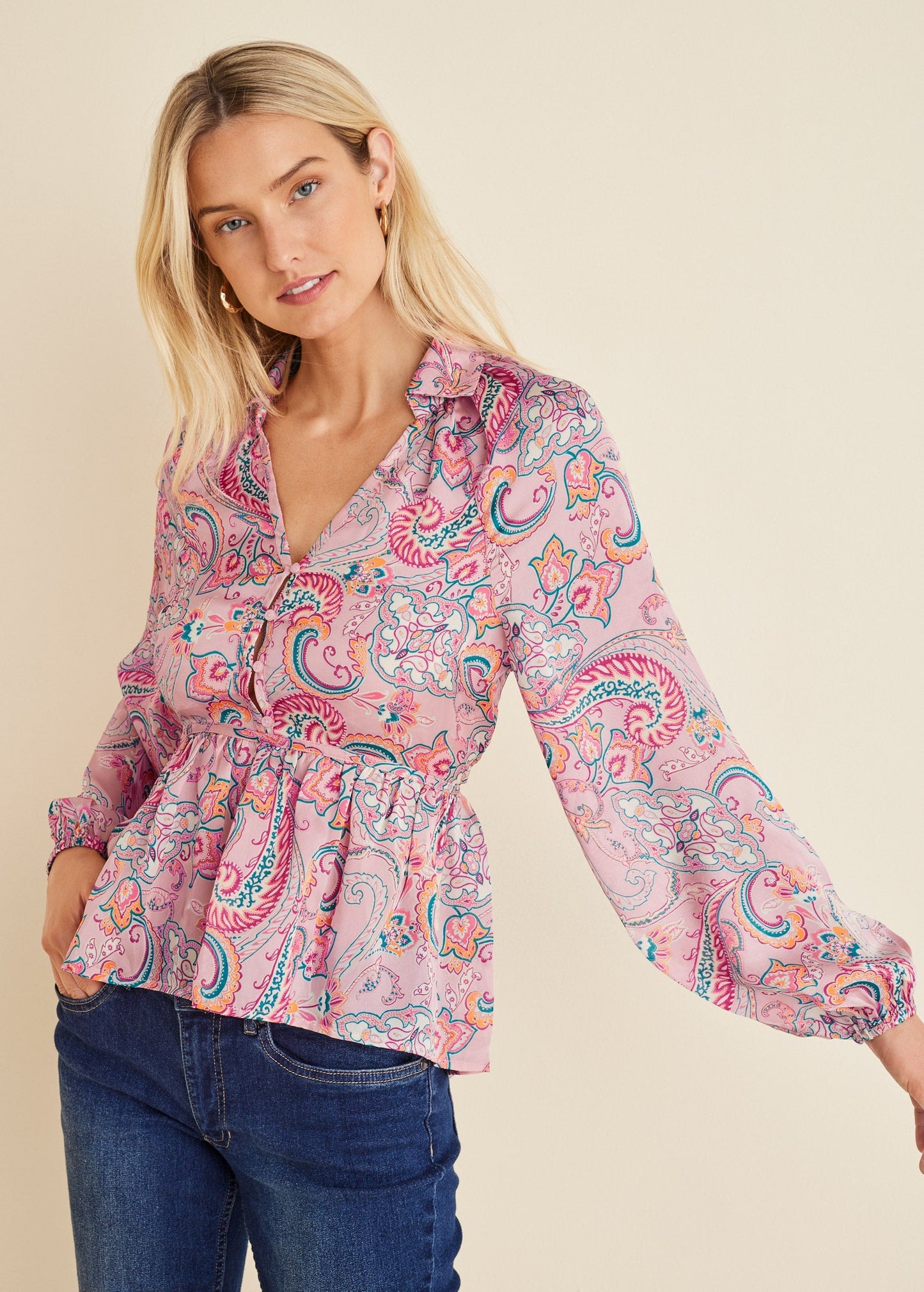 High-Low Blouse - Venetian Paisley | Venus Popular Choice