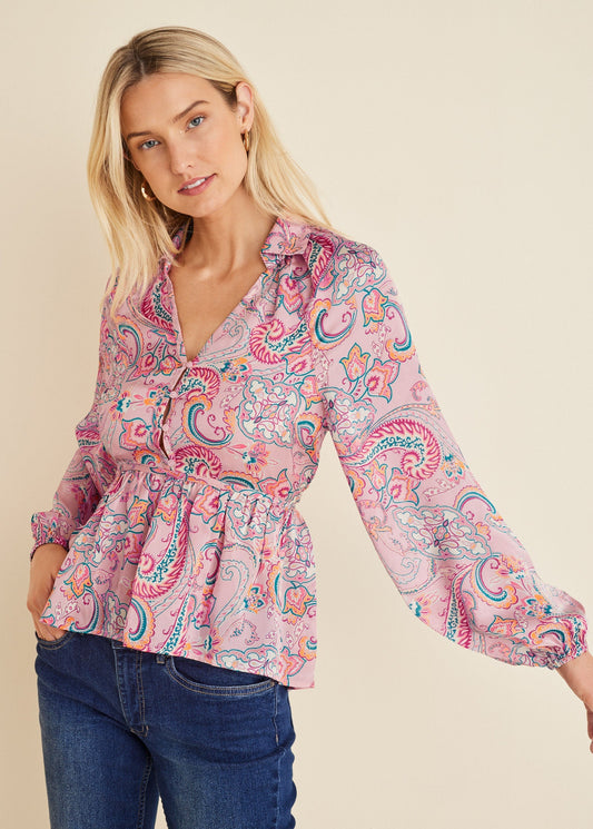 High-Low Blouse - Venetian Paisley | Venus Popular Choice