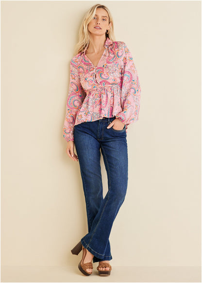 High-Low Blouse - Venetian Paisley | Venus Popular Choice