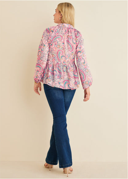 High-Low Blouse - Venetian Paisley | Venus Popular Choice