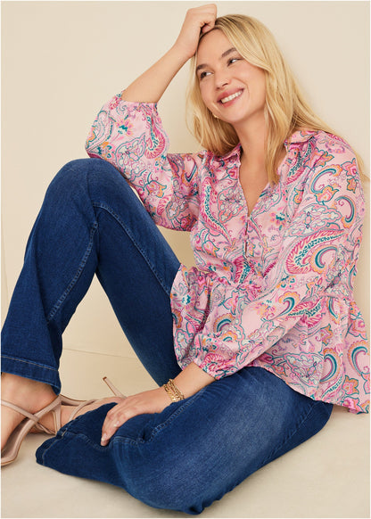 High-Low Blouse - Venetian Paisley | Venus Popular Choice