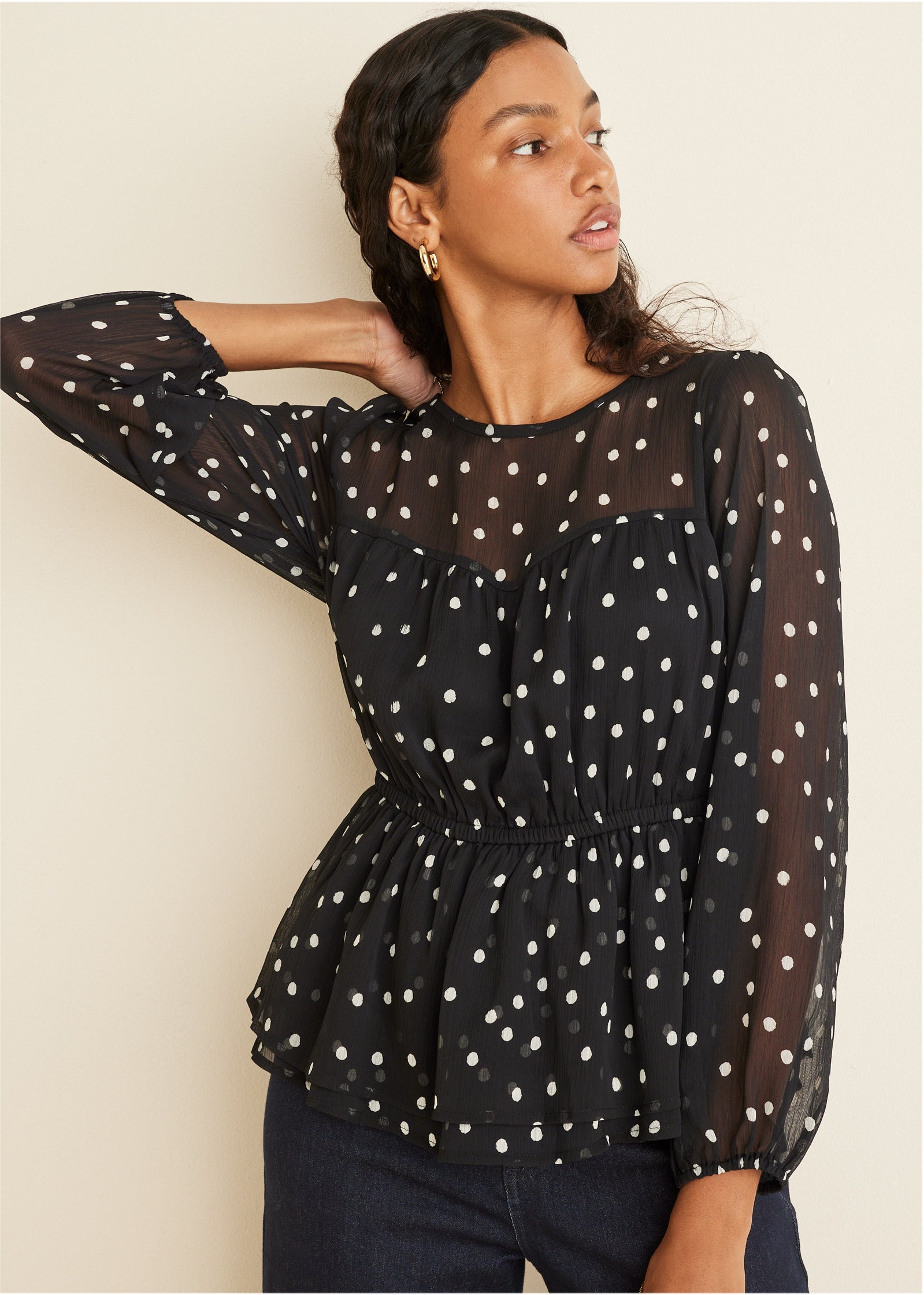 Sheer Beauty Blouse - Dolce Vita Dot | Venus Best Seller