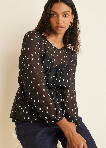 Sheer Beauty Blouse - Dolce Vita Dot | Venus Best Seller