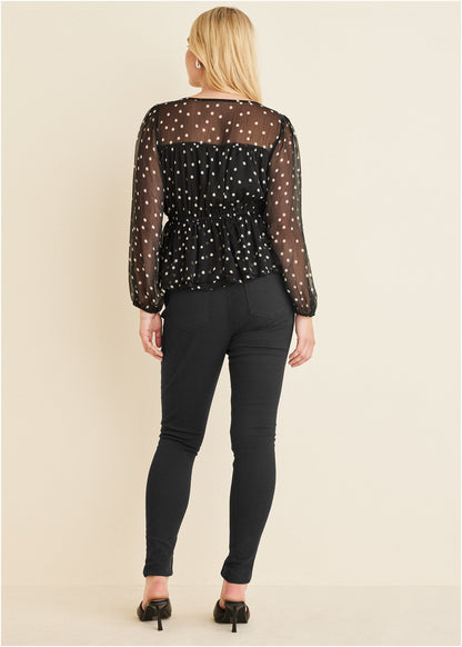 Sheer Beauty Blouse - Dolce Vita Dot | Venus Best Seller