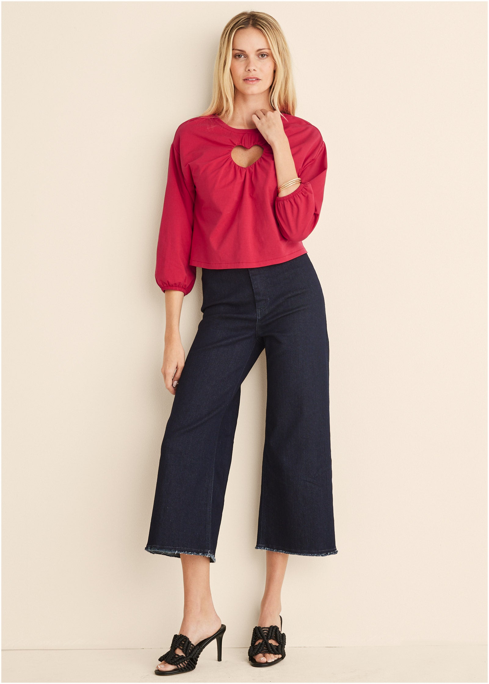 Cut-Out Heart Top - Red | Venus Sale
