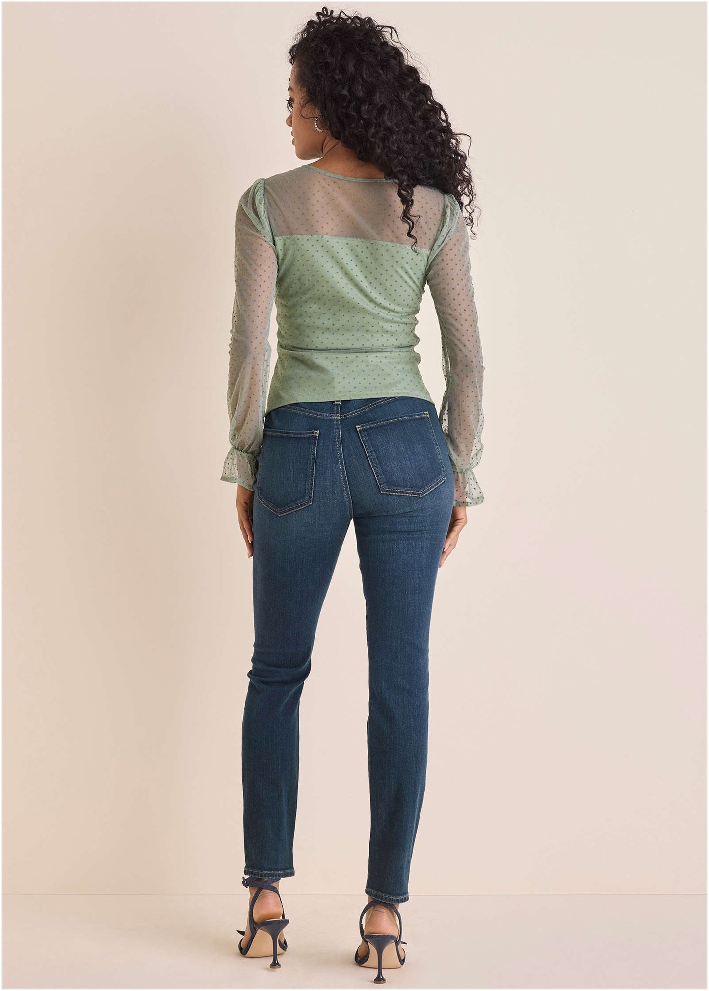 Dot Mesh Top - Iceberg Green | Venus Cost Saving