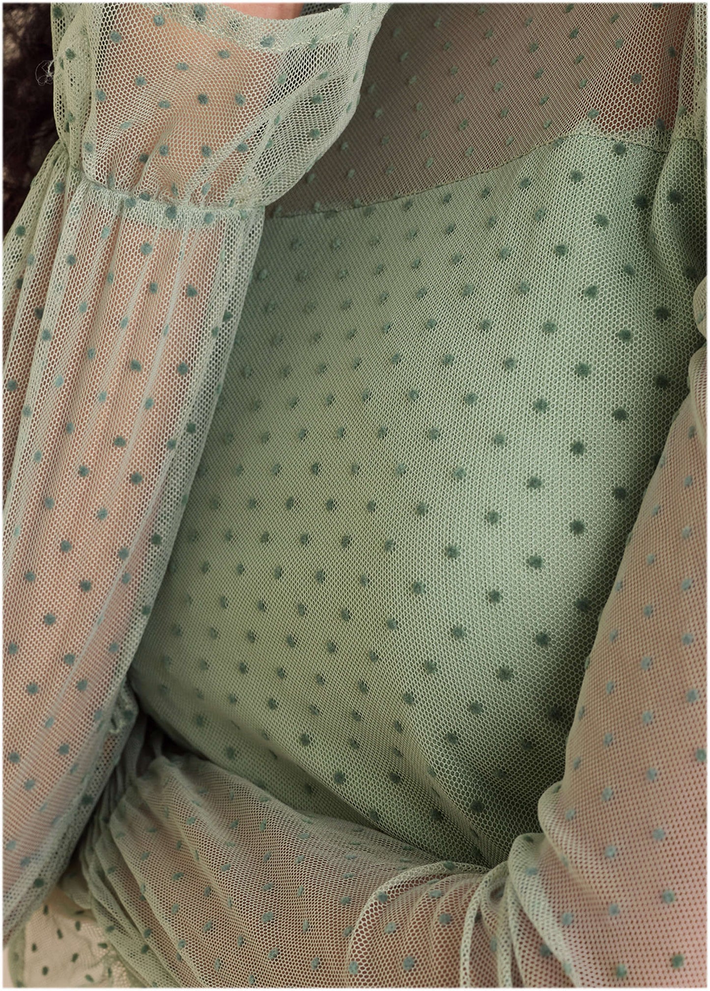 Dot Mesh Top - Iceberg Green | Venus Cost Saving