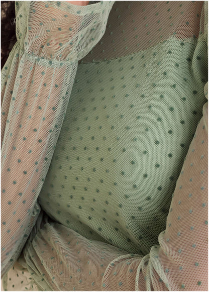 Dot Mesh Top - Iceberg Green | Venus Cost Saving