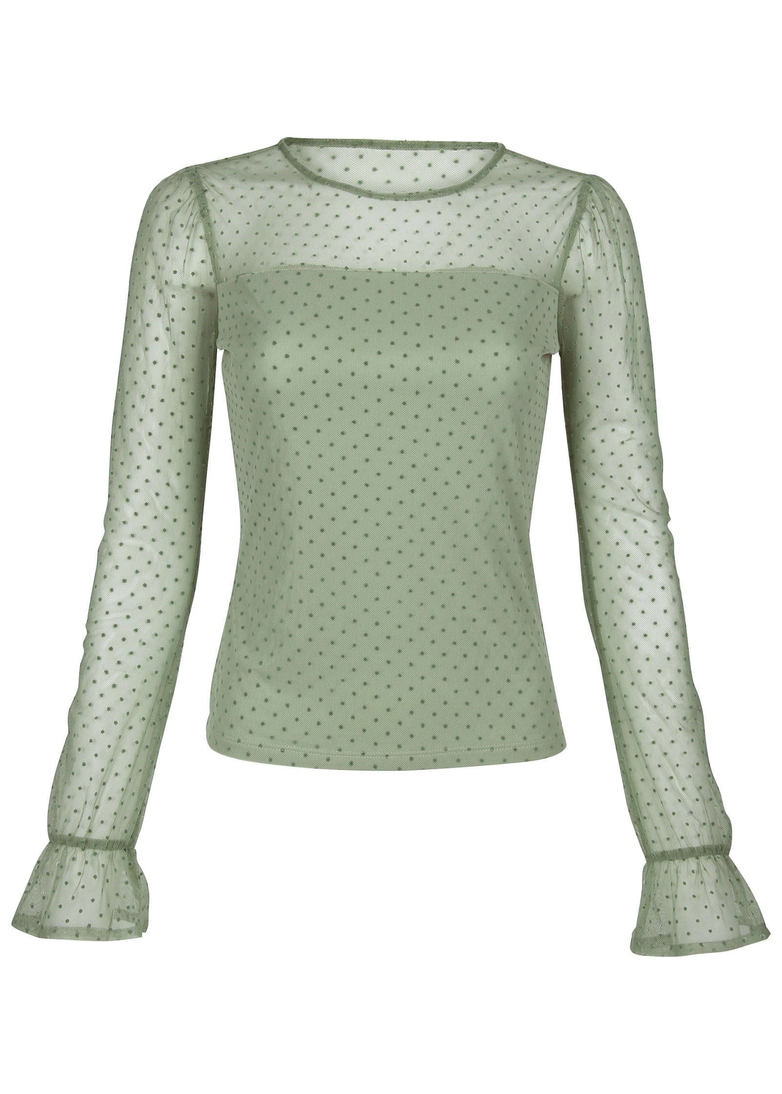 Dot Mesh Top - Iceberg Green | Venus Cost Saving
