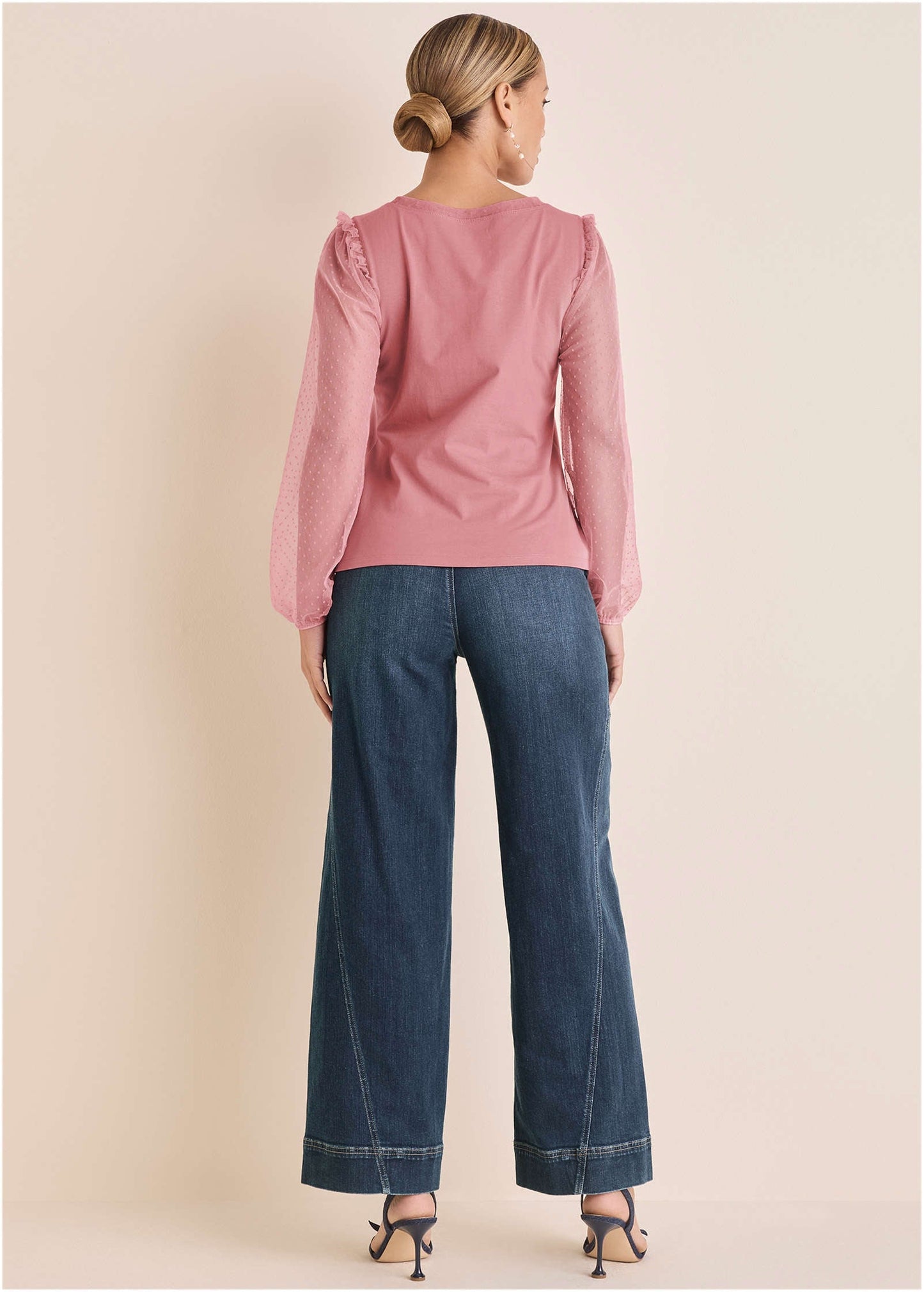 Dot Mesh Sleeve Top - Polignac | Venus Affordable