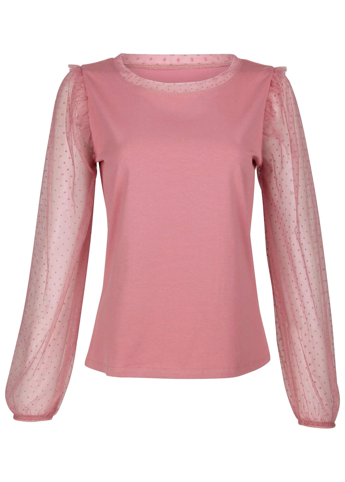Dot Mesh Sleeve Top - Polignac | Venus Affordable