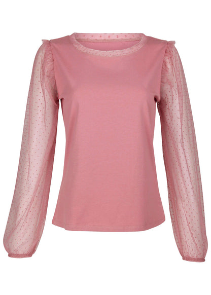 Dot Mesh Sleeve Top - Polignac | Venus Affordable