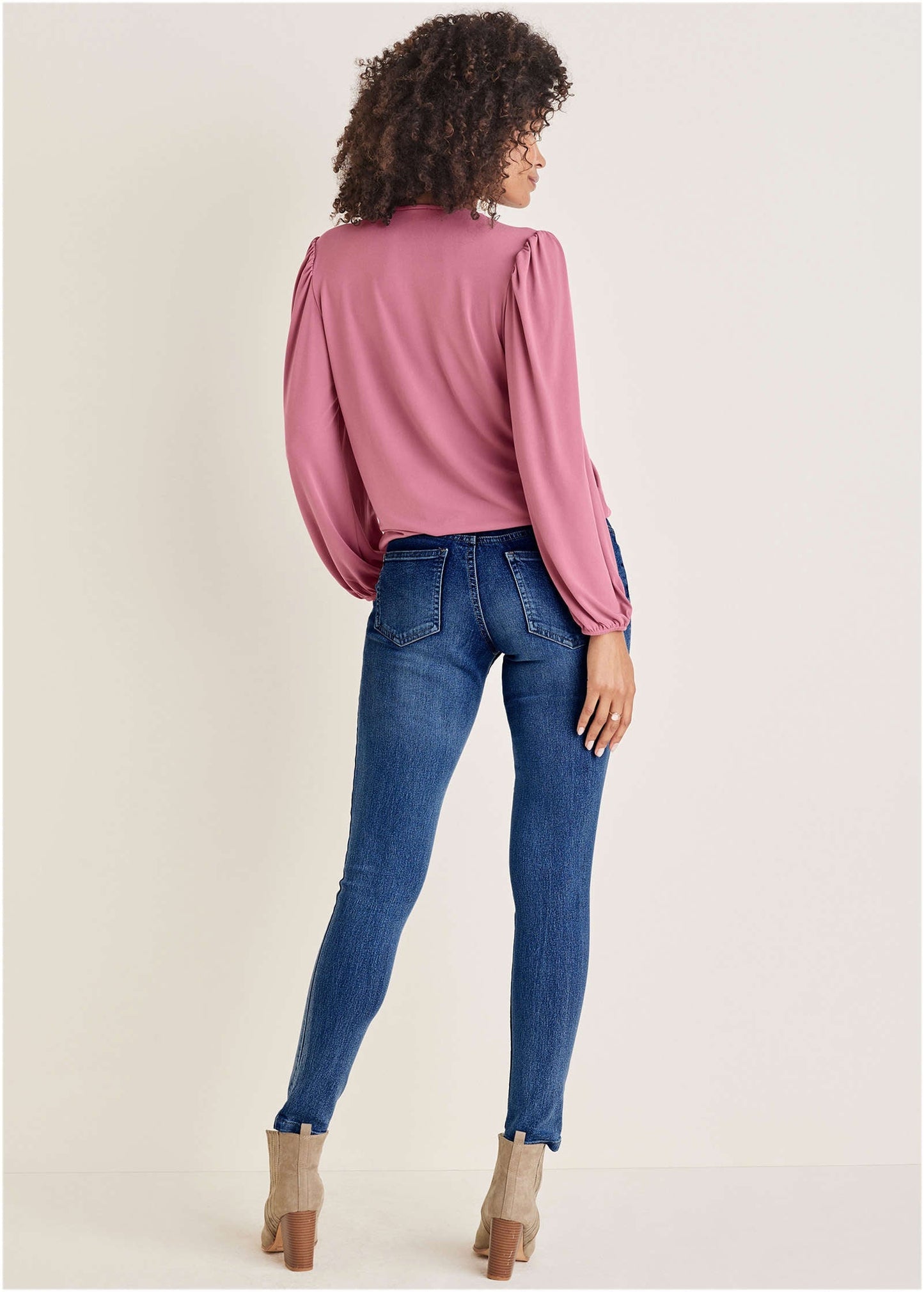 Faux Wrap Lace Trim Blouse - Heather Rose | Venus Special Offer