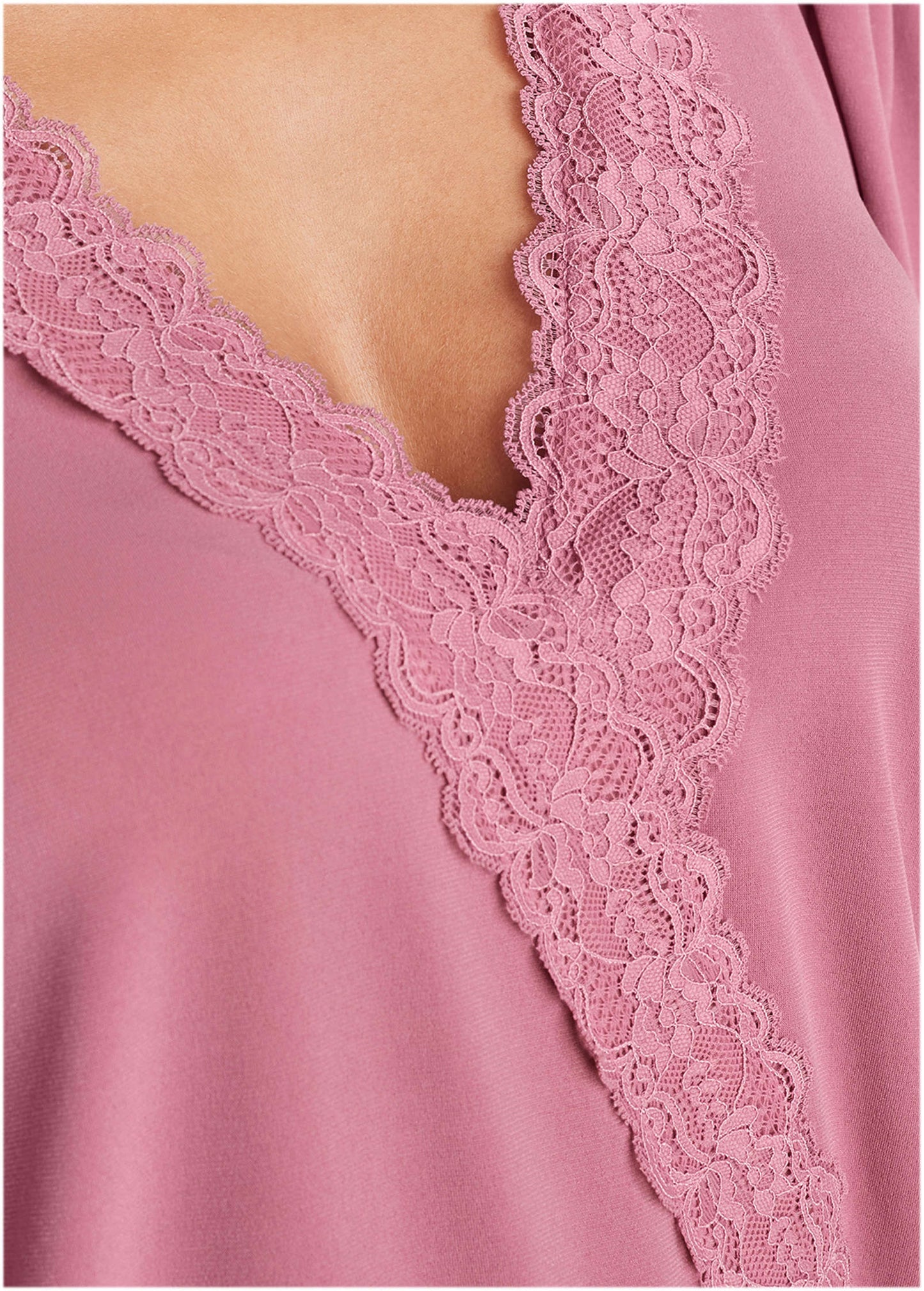 Faux Wrap Lace Trim Blouse - Heather Rose | Venus Special Offer