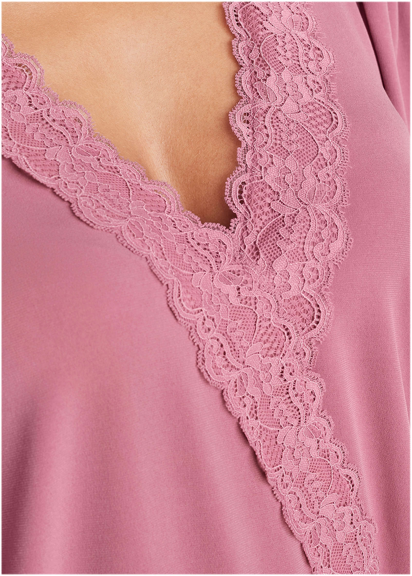 Faux Wrap Lace Trim Blouse - Heather Rose | Venus Special Offer