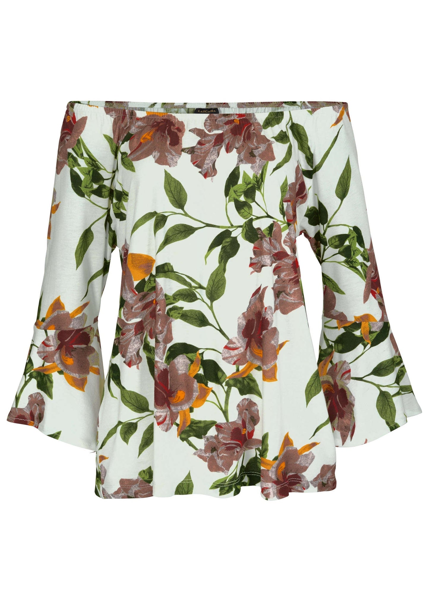 Bell Sleeve Printed Top - White Floral Multi | Venus Customer Favorite