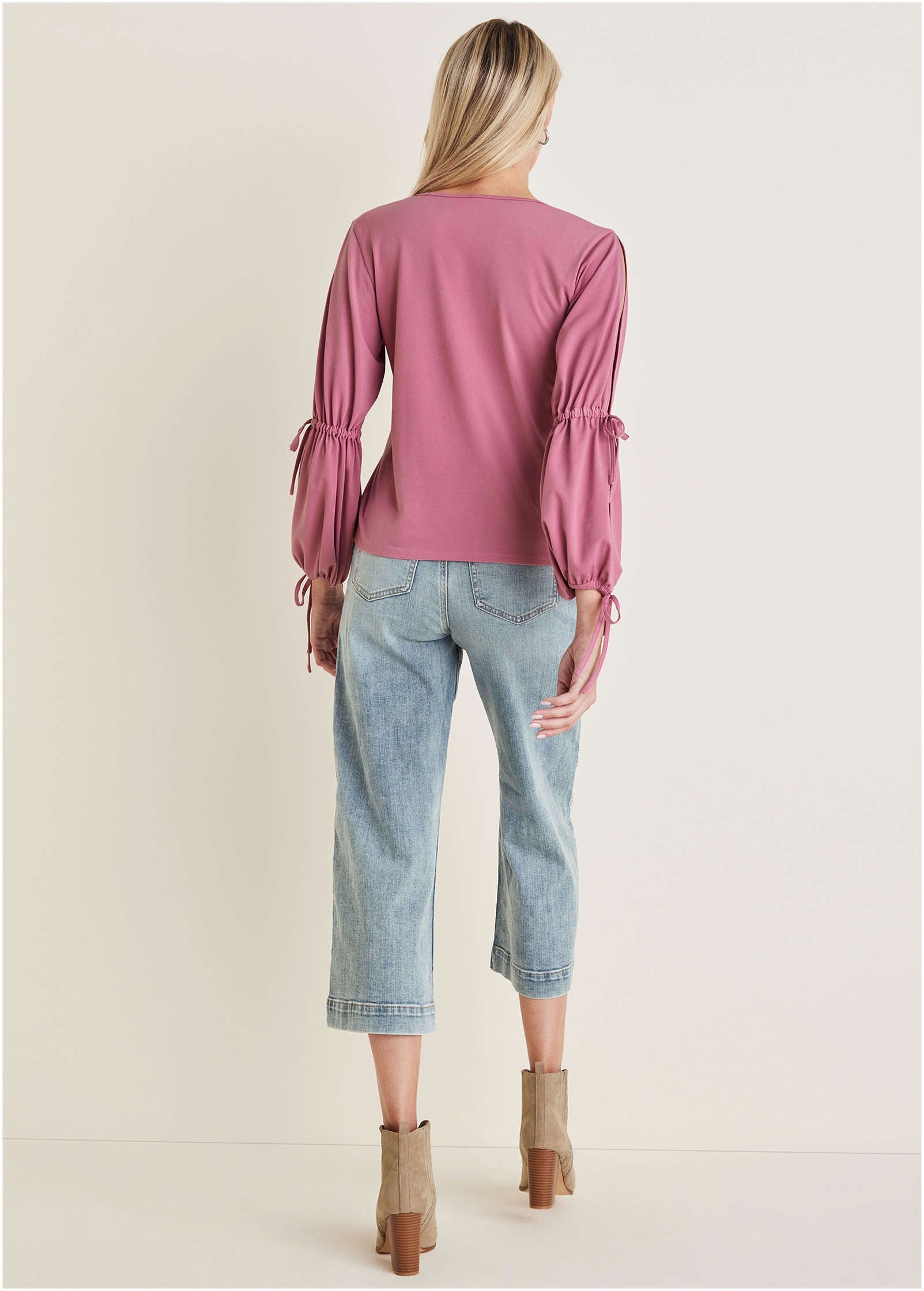 Tie Sleeve Blouse - Heather Rose | Venus Budget Friendly