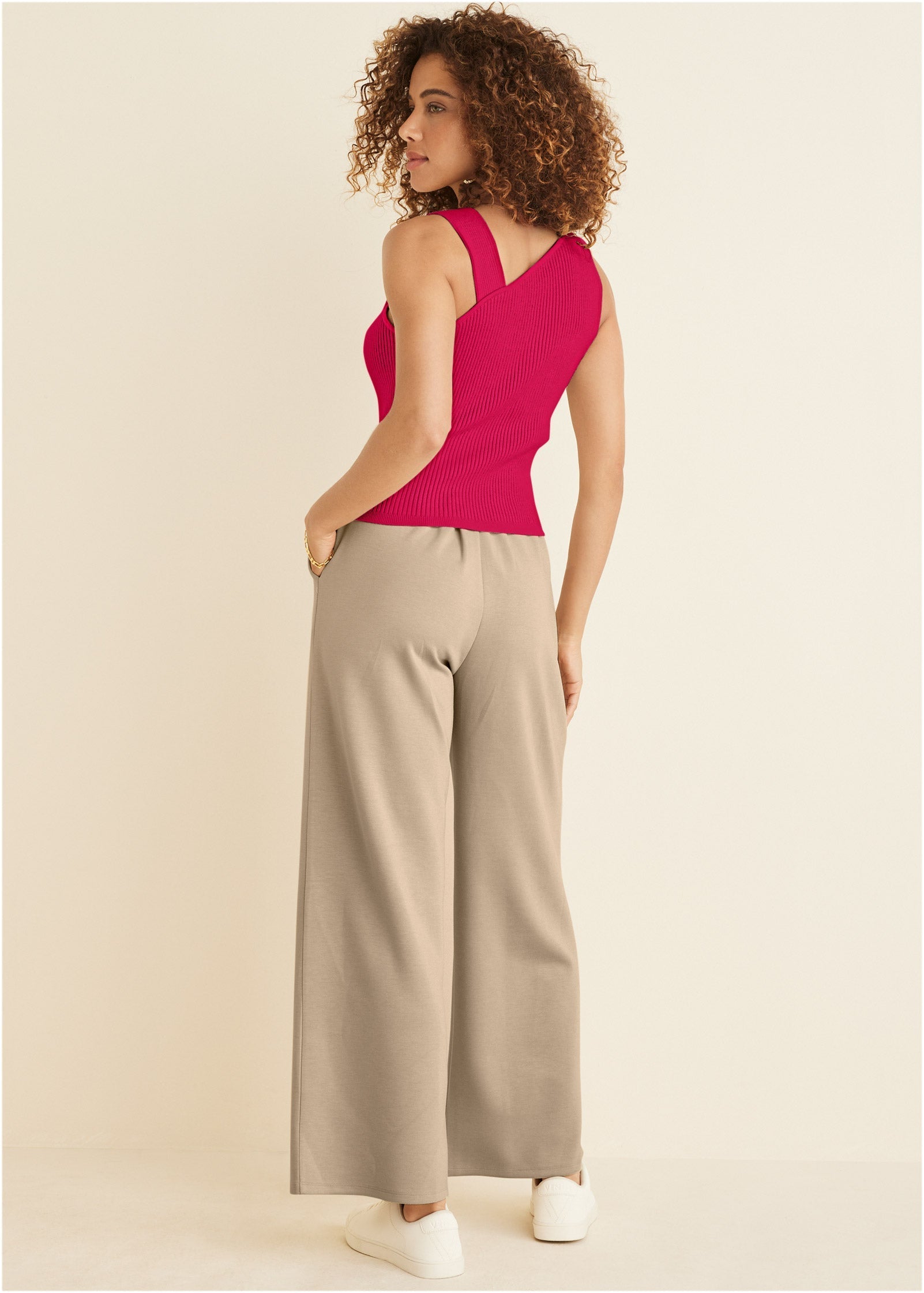 Twist Detail Sweater Tank - Dark Pink | Venus Popular Choice