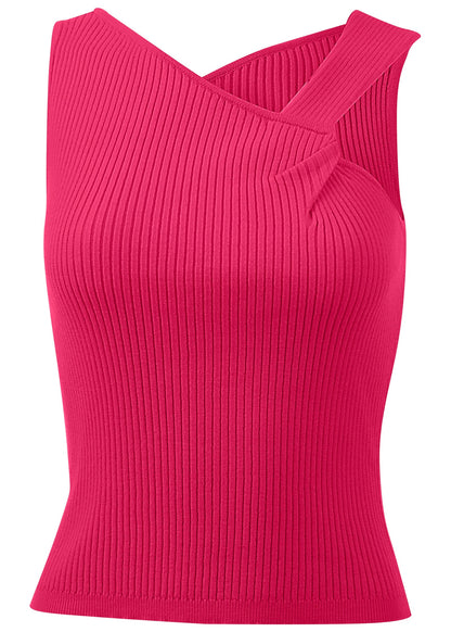 Twist Detail Sweater Tank - Dark Pink | Venus Popular Choice
