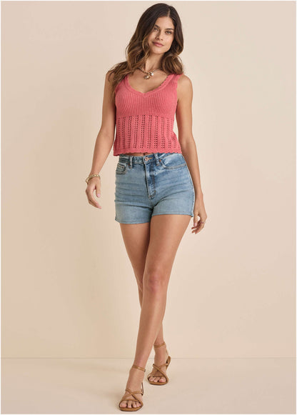 Pointelle Tank - Paradise Pink | Venus Best Seller