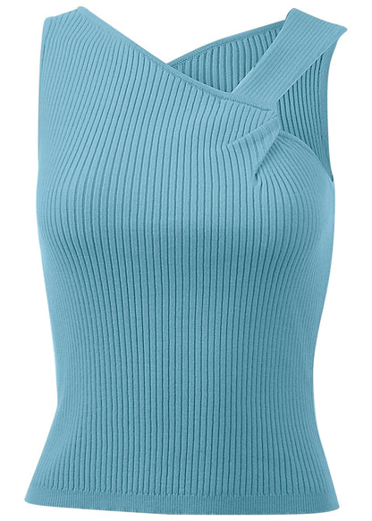 Twist Detail Sweater Tank - Blue | Venus Limited Edition