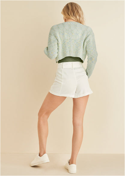 Marled Crop Cardigan - Multi Color | Venus Sale