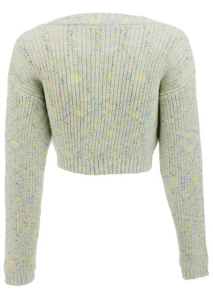 Marled Crop Cardigan - Multi Color | Venus Sale