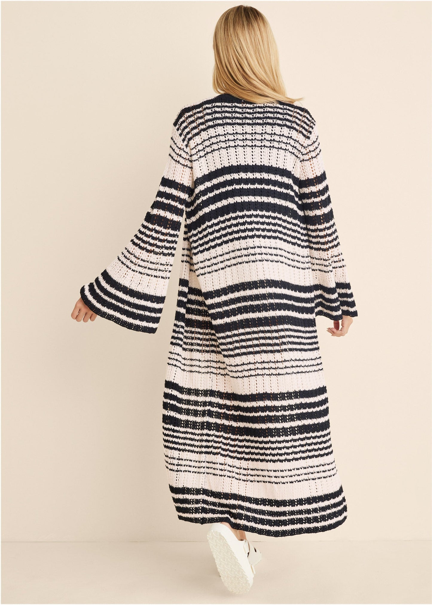 Stripe Duster - White Multi | Venus Cost Saving