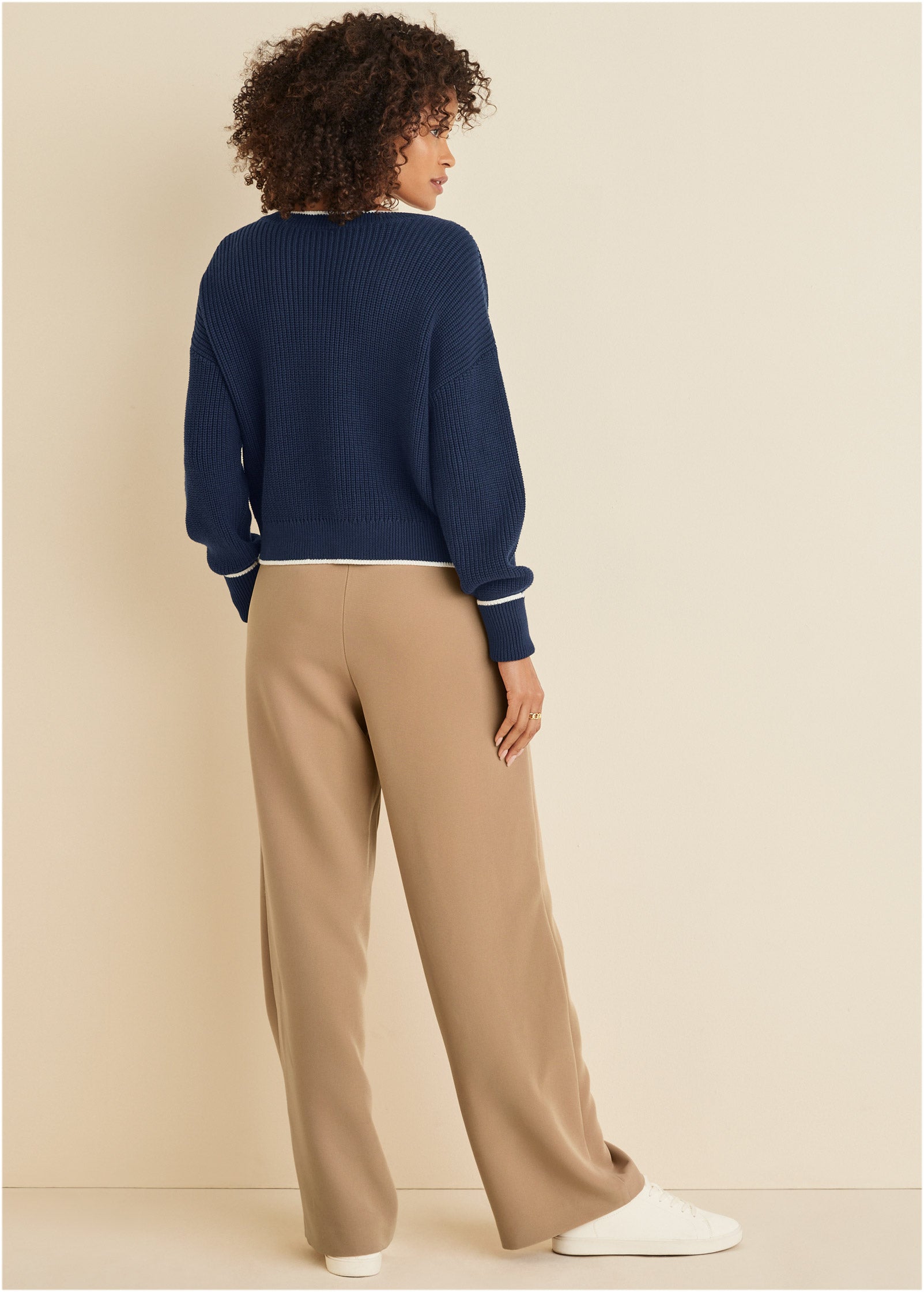 Anchor V-Neck Sweater - Navy & White | Venus Budget Friendly