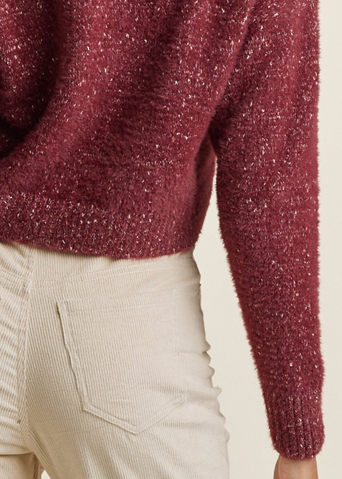 V-Neck Sweater - Burgundy | Venus Great Deal