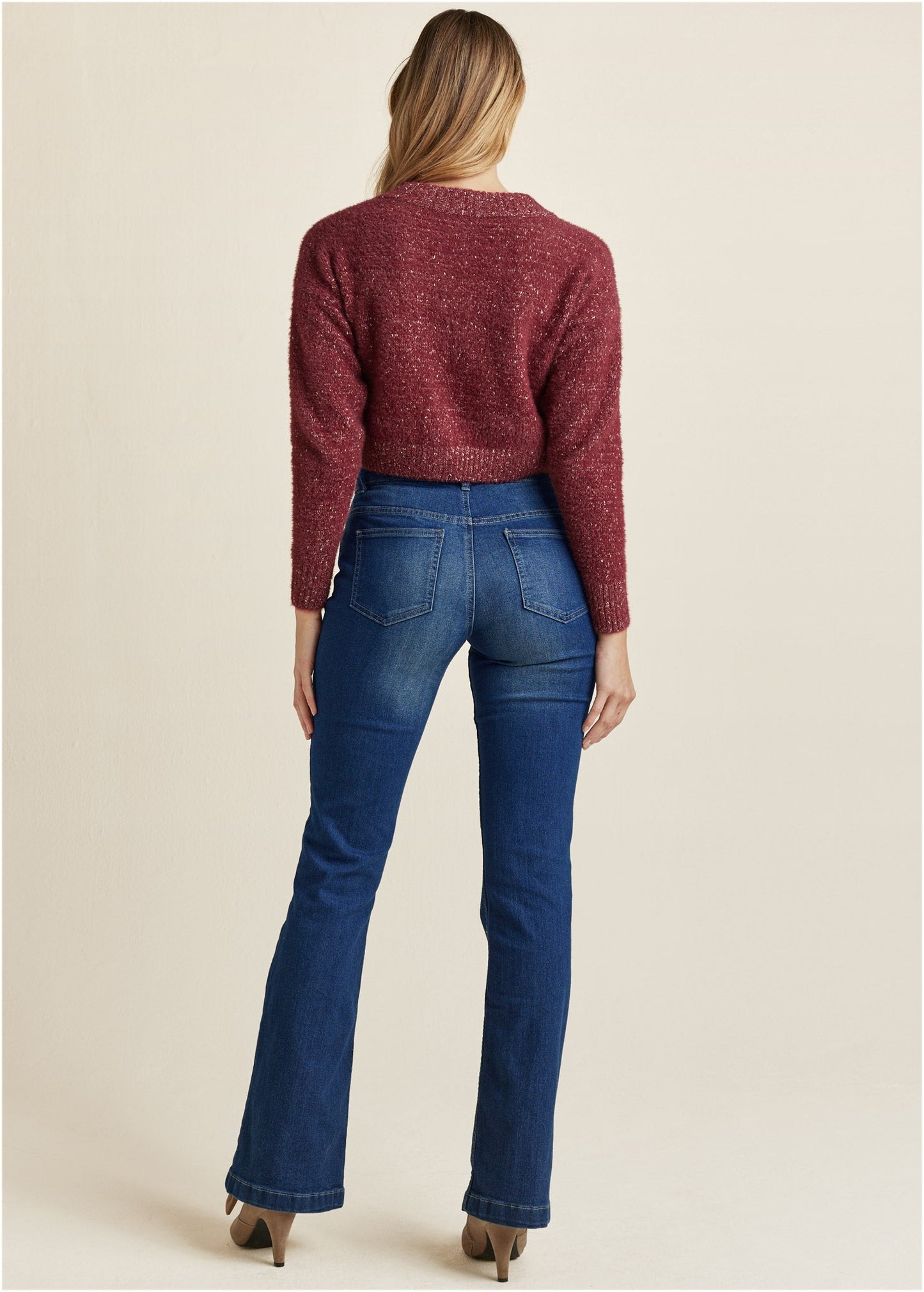 V-Neck Sweater - Burgundy | Venus Great Deal