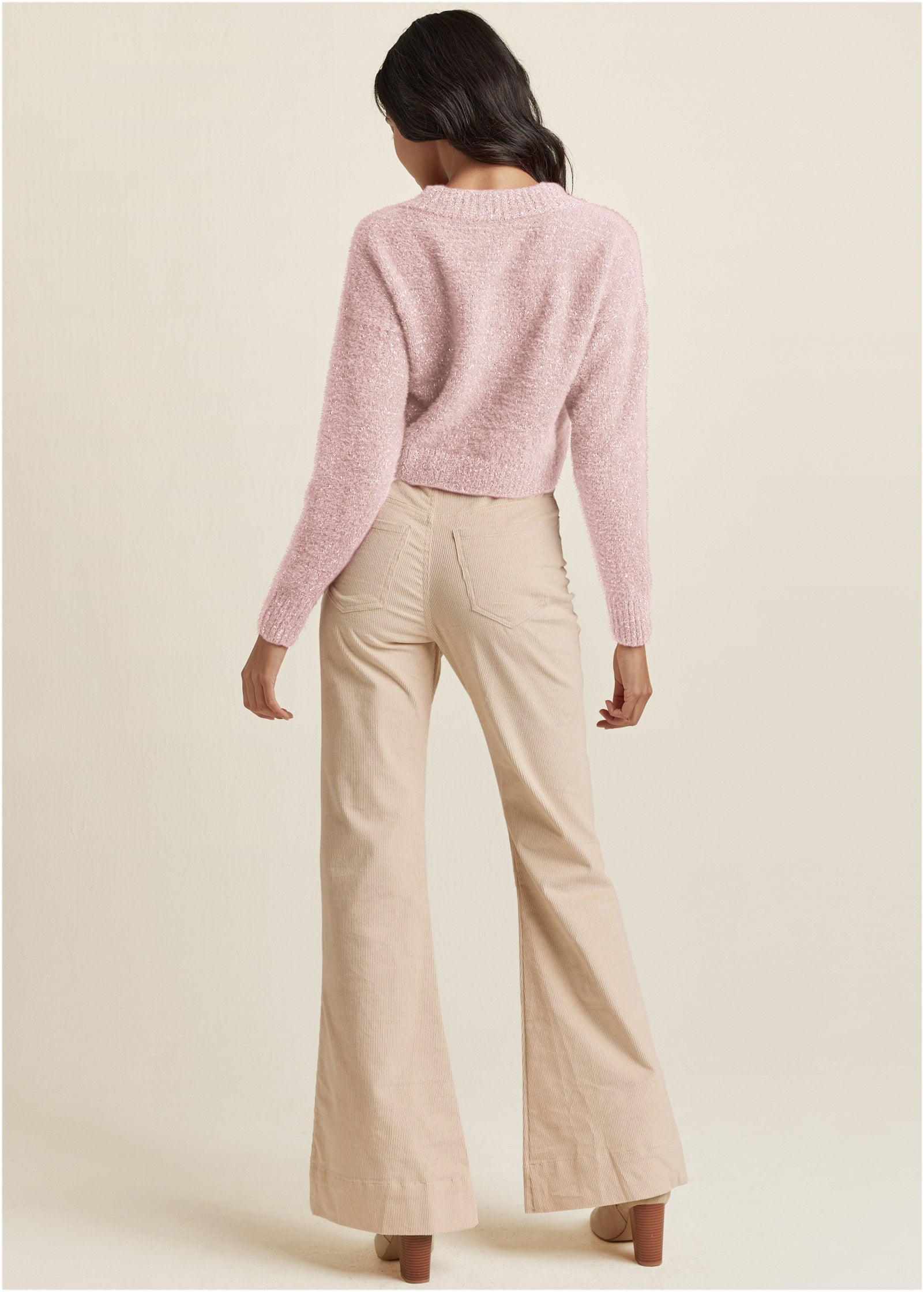 V-Neck Sweater - Pink Multi | Venus Special Offer