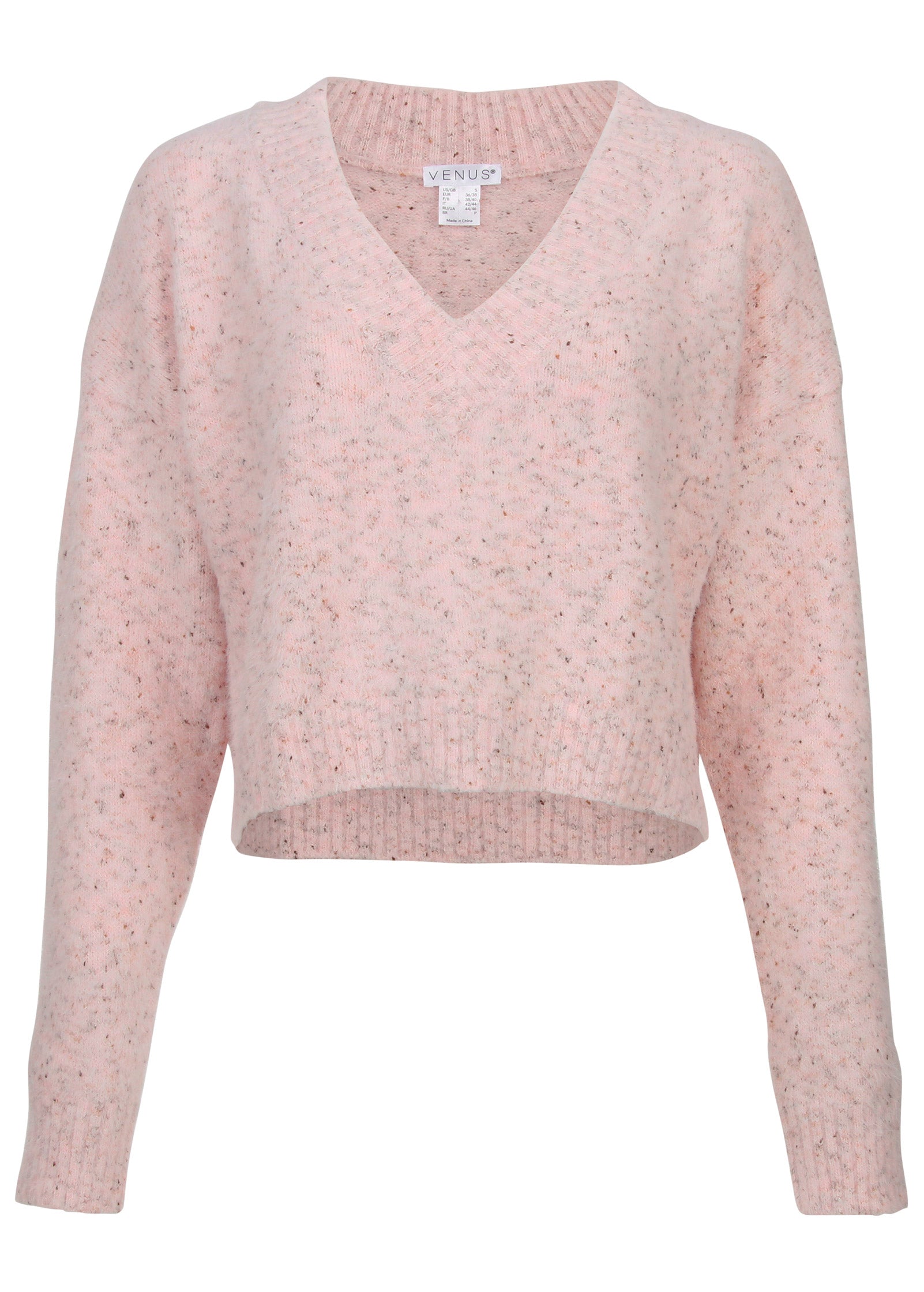 V-Neck Sweater - Pink Multi | Venus Special Offer