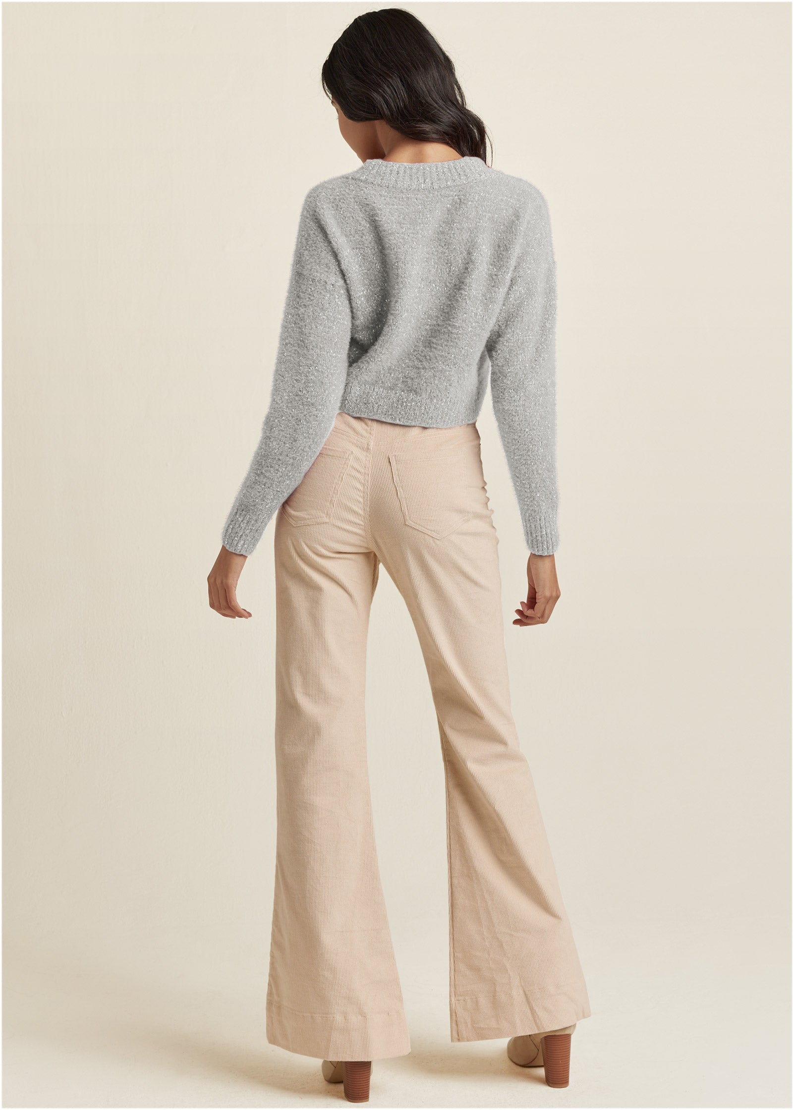 V-Neck Sweater - Medium Heather Grey | Venus Popular Choice