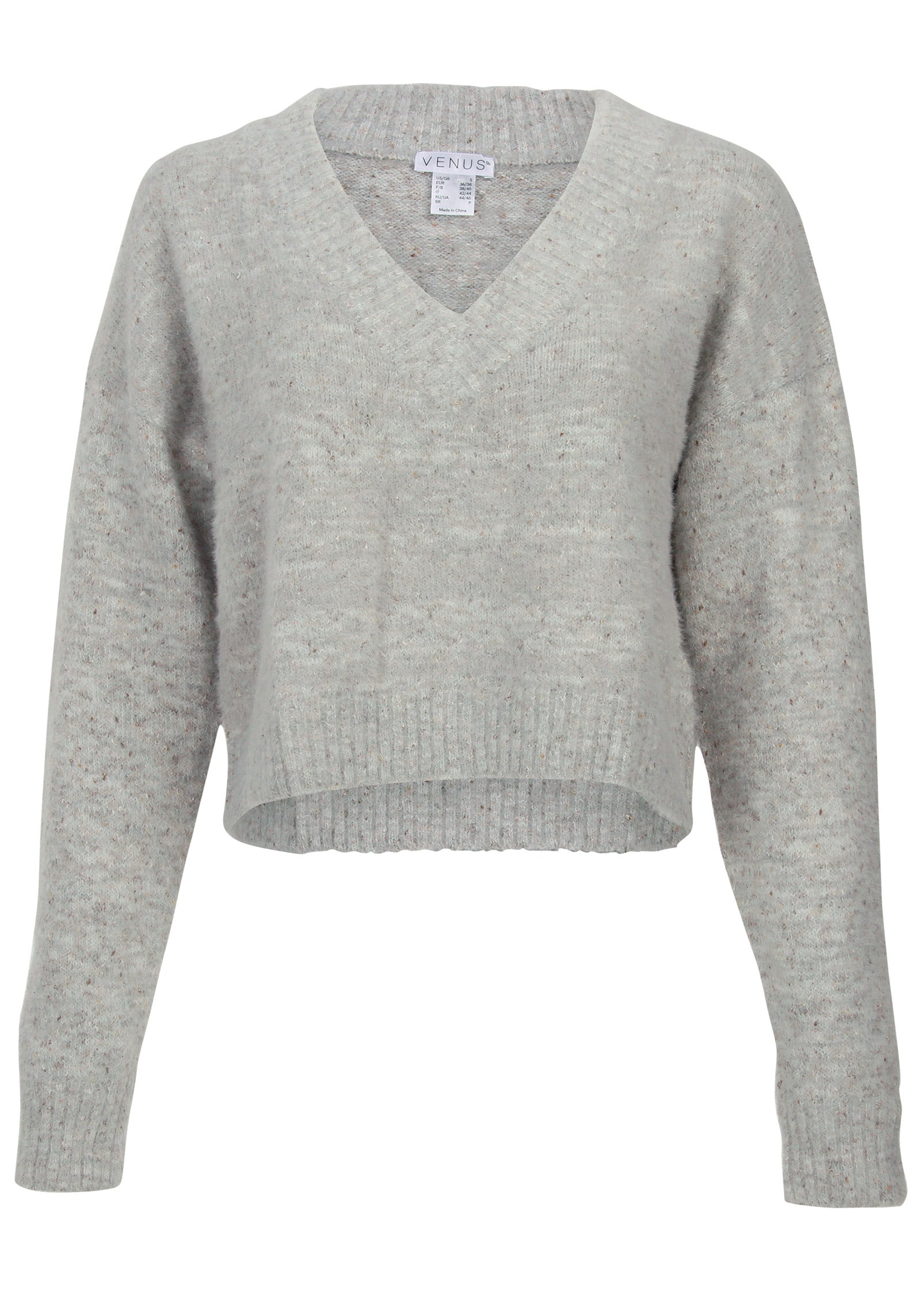 V-Neck Sweater - Medium Heather Grey | Venus Popular Choice
