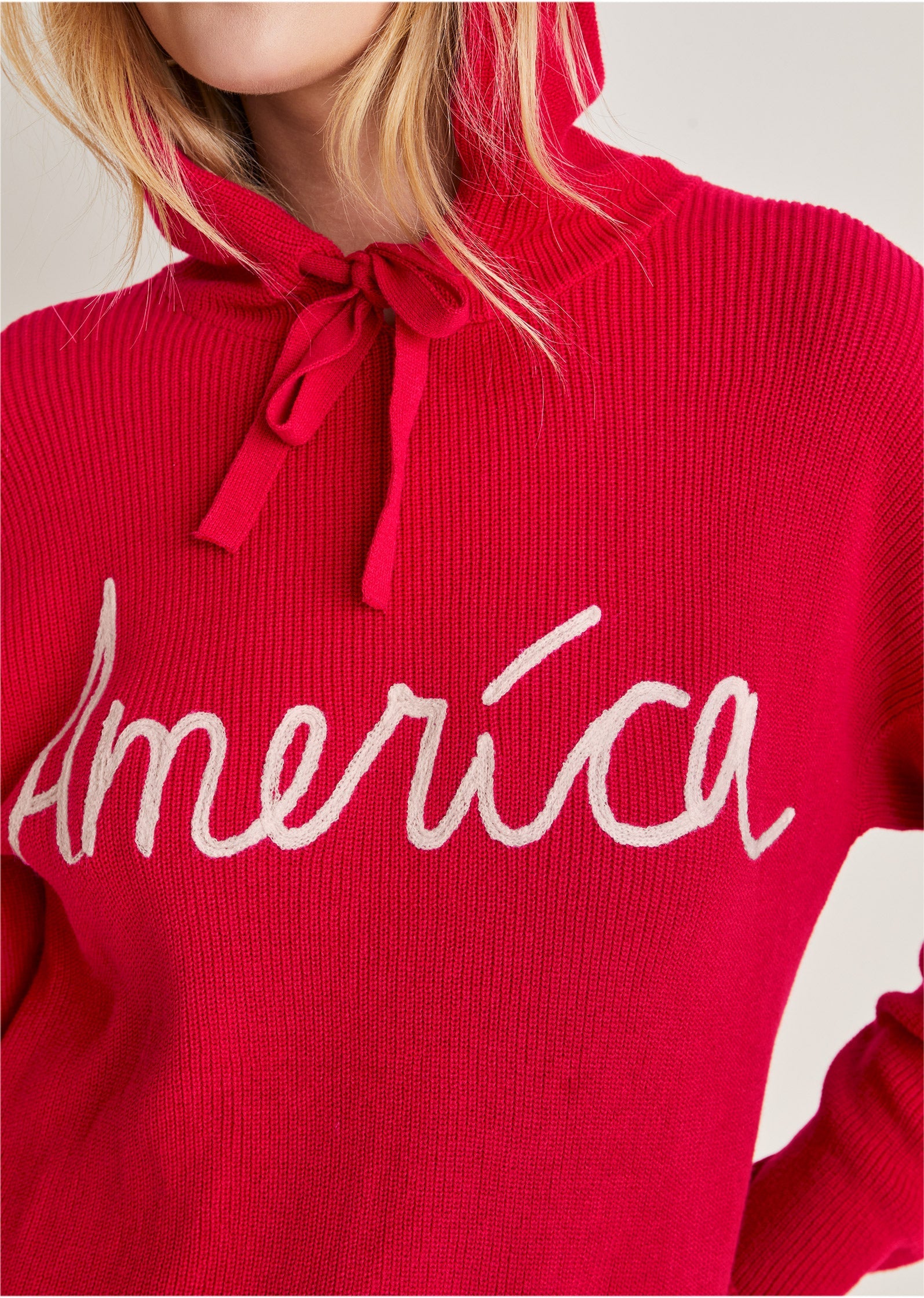 America Hoodie Sweater - Racing Red Multi | Venus Sale