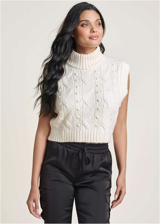 Cable Knit Sweater - Cloud Dancer | Venus Cost Saving