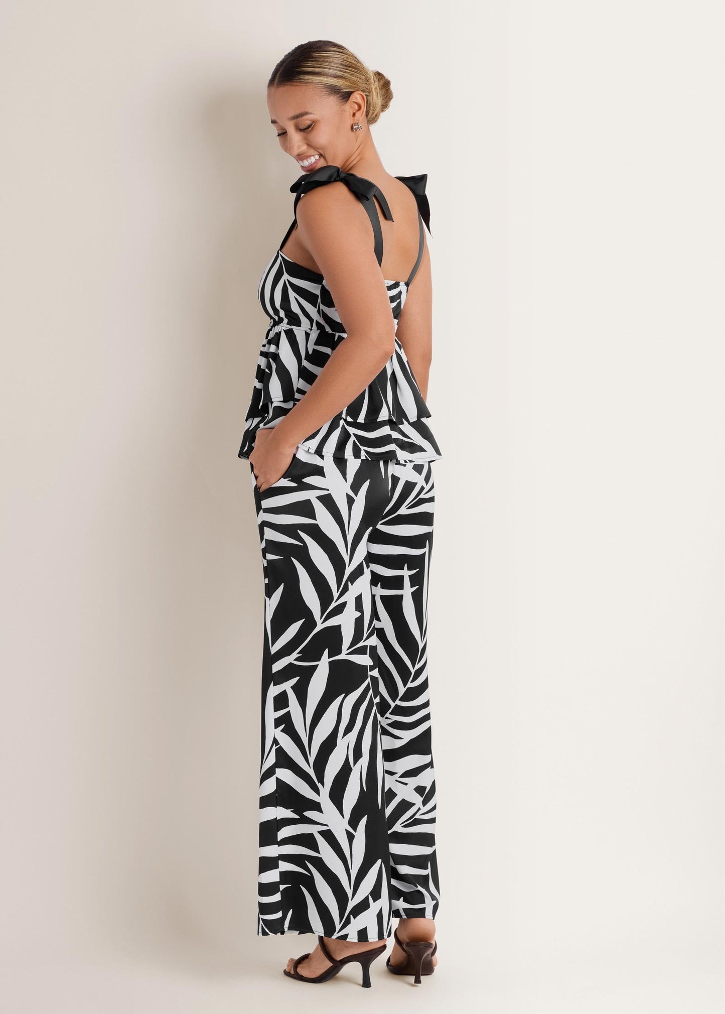 Printed Pant Bicolor Palm | Venus Featured
