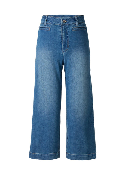 Sofia Wide Leg Crop Jean Medium Wash | Venus Best Seller