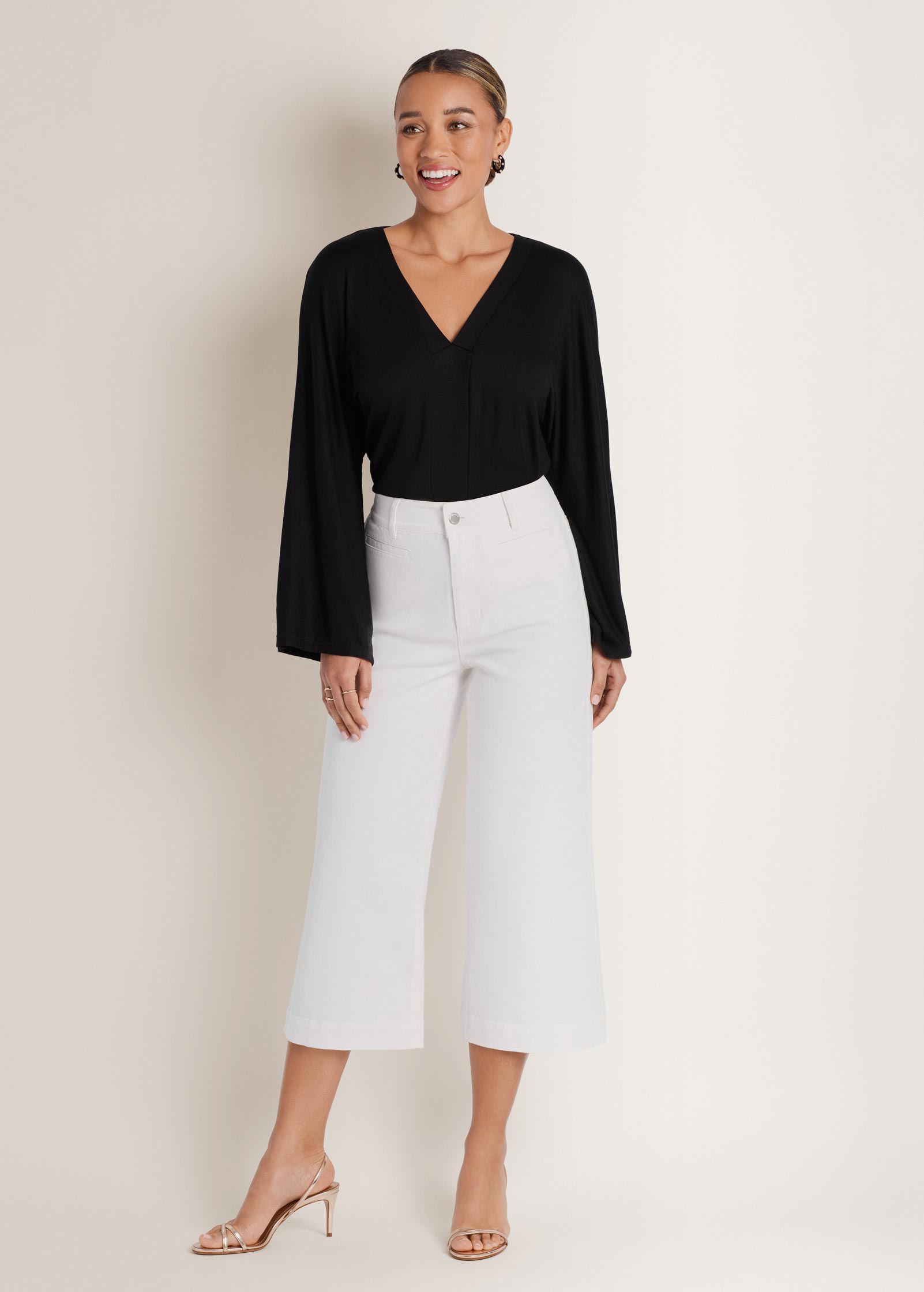 Sofia Wide Leg Crop Jean White Denim | Venus Customer Favorite