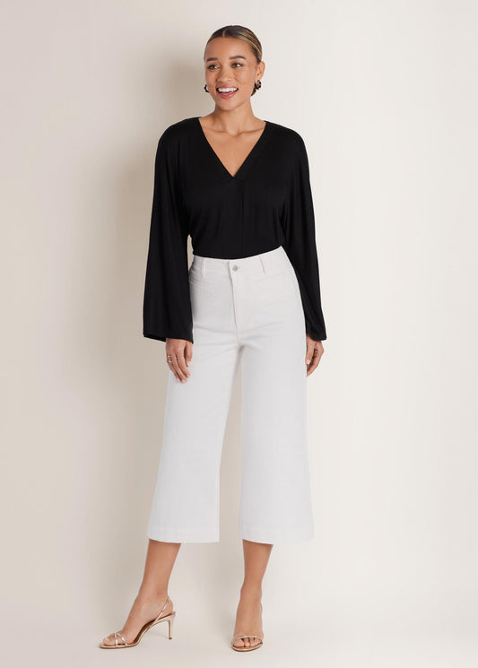Sofia Wide Leg Crop Jean White Denim | Venus Customer Favorite