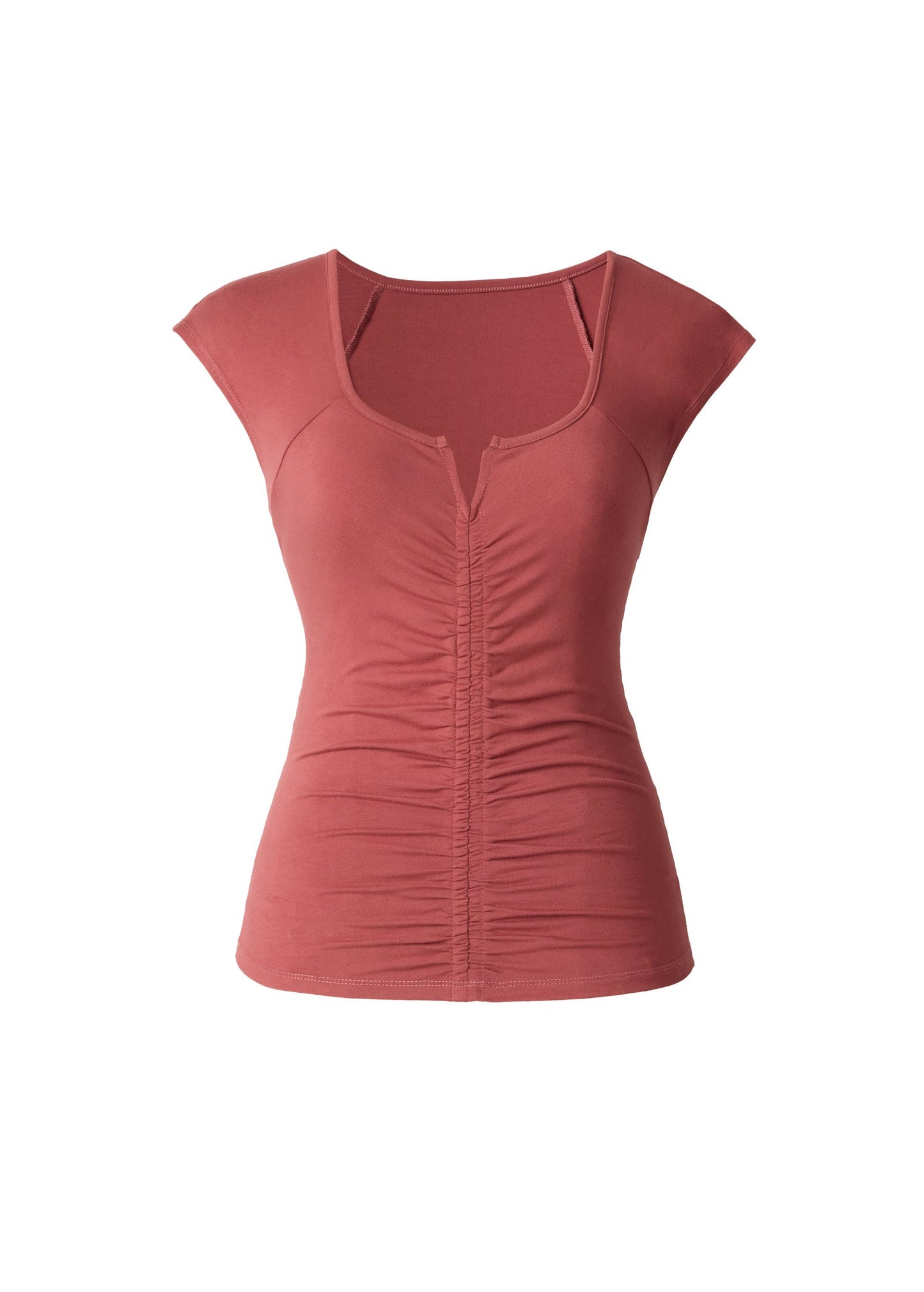 Ruched Cap Sleeve Top Rooibos Tea | Venus Great Deal